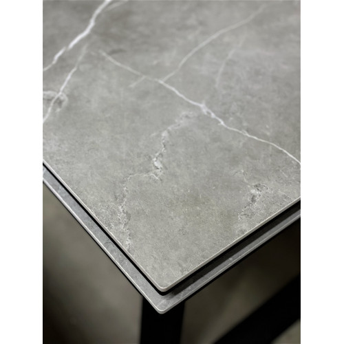 Стол Франк 200 Темно-серый мрамор, керамика / черный каркас М-City