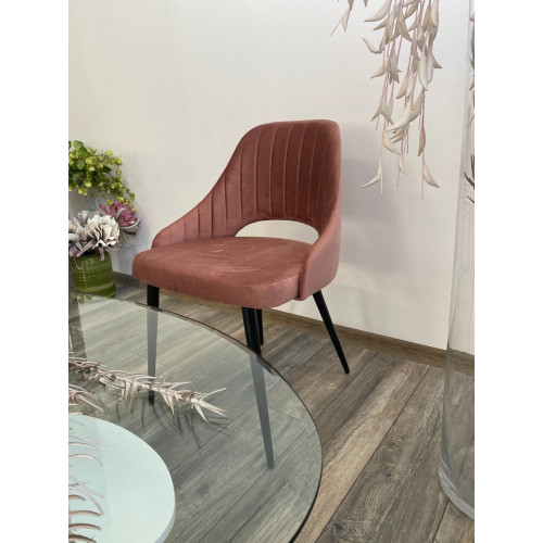 Стул FANTINE-LS РОЗОВЫЙ #15, велюр / черный каркас М-City