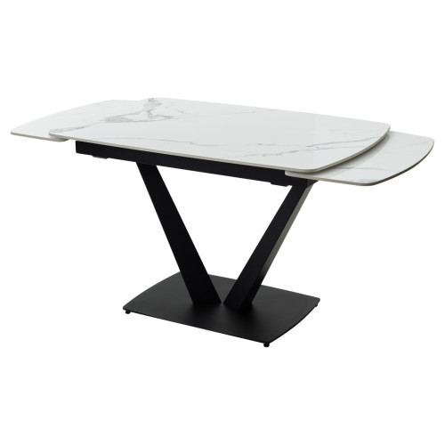 Стол ALATRI 120 GLOSS STATUARIO WHITE SINTERED STONE / BLACK М-City