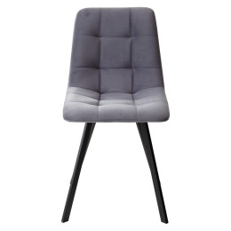 Стул CHILLI-Q SQUARE серый #27, велюр / черный каркас М-City