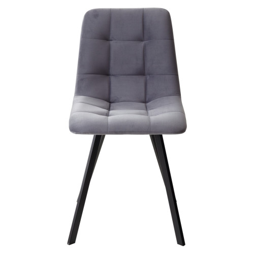 Стул CHILLI-Q SQUARE серый #27, велюр / черный каркас М-City