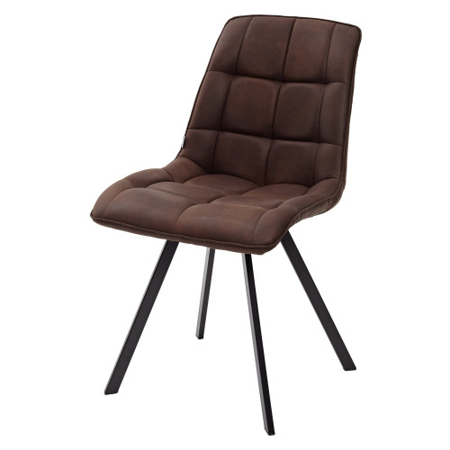 Стул MIMI коричневый с черными ножками, микрофибра PK-03 М-City