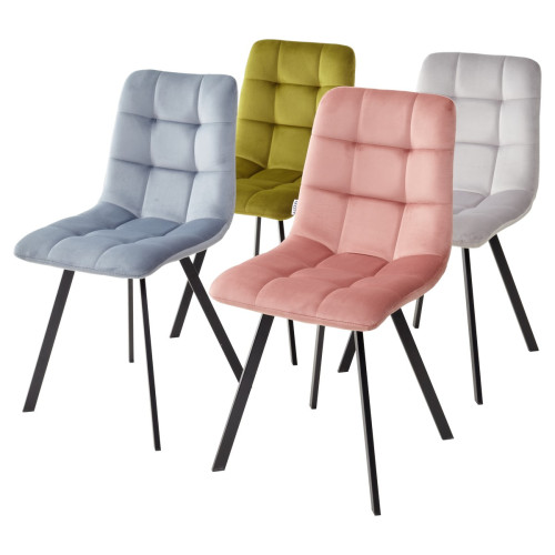 Стул CHILLI SQUARE BLUVEL-03 LIGHT GREY, велюр М-City