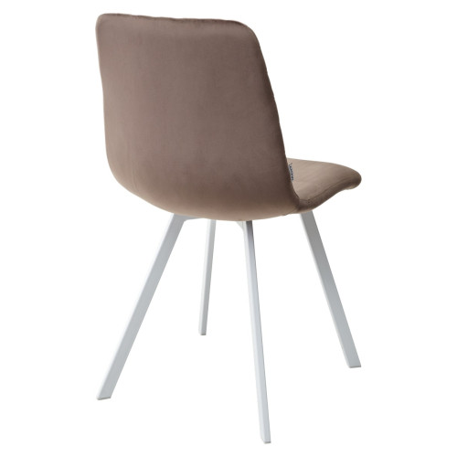 Стул DAIQUIRI BLUVEL-38 LATTE / белый каркас, велюр М-City