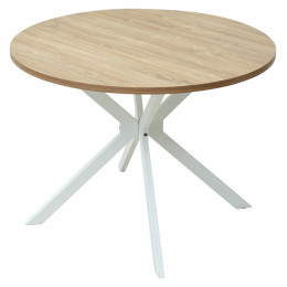 Стол ВЕГА D100 Дуб Канзас/ белый каркас М-City