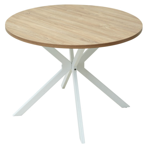 Стол ВЕГА D100 Дуб Канзас/ белый каркас М-City