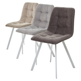 Стул CHILLI-Q SQUARE светло-серый #26, велюр / белый каркас М-City