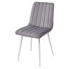 Стул DUBLIN G062-40 серый, велюр / белый каркас М-City