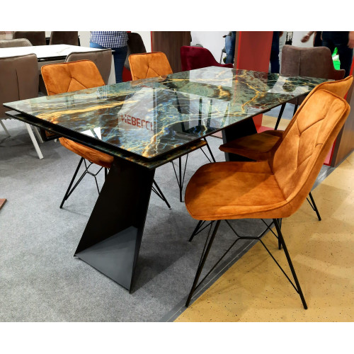 Стол Купер 160 ШТОРМ, стекло / ЧЕРНЫЙ М-City