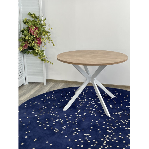 Стол ВЕГА D100 Дуб Канзас/ белый каркас М-City