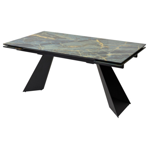 Стол Купер 160 ШТОРМ, стекло / ЧЕРНЫЙ М-City