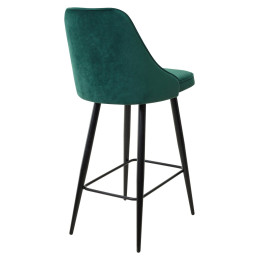 Полубарный стул NEPAL-PB ЗЕЛЕНЫЙ #19, велюр/ черный каркас (H=68cm) М-City