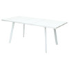 Стол ФИН 140 Белый, стекло/ Белый каркас М-City