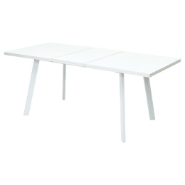 Стол ФИН 140 Белый, стекло/ Белый каркас М-City