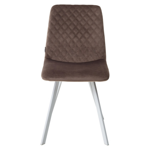 Стул DAIQUIRI BLUVEL-38 LATTE / белый каркас, велюр М-City