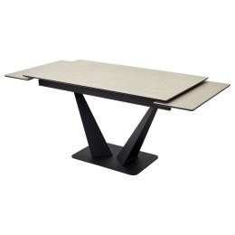 Стол Ниагара 140 Темный беж, керамика / черный каркас М-City