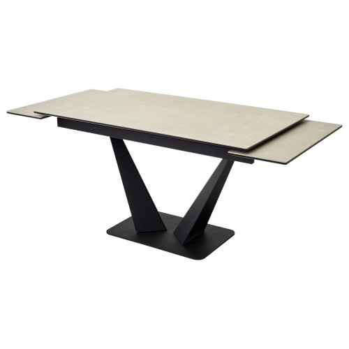Стол Ниагара 140 Темный беж, керамика / черный каркас М-City