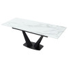 Стол Ниагара 160 БЕЛЫЙ МРАМОР, стекло / ЧЕРНЫЙ, М-City