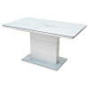 Стол ALTA 140 GREY-WHITE MARBLE/ WHITE глазурованное стекло М-City