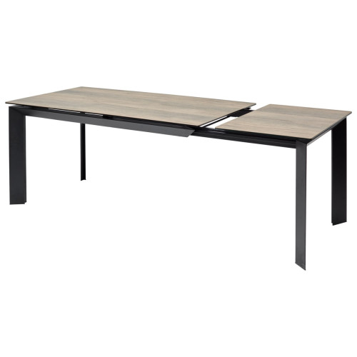 Стол CREMONA 180 KL-61 Под дерево, итальянская керамика / черный каркас М-City