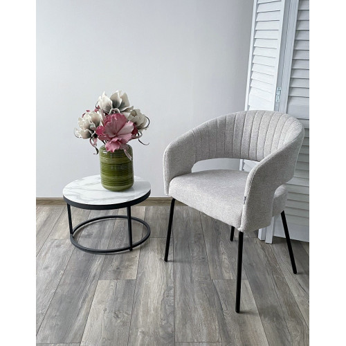 Стул SNUG WZ2042-19 галечный серый, фактурный велюр / черный каркас, M-City