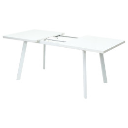 Стол ФИН 140 Белый, стекло/ Белый каркас М-City