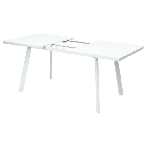 Стол ФИН 140 Белый, стекло/ Белый каркас М-City