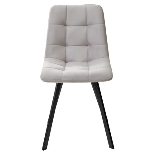 Стул CHILLI-Q SQUARE светло-серый #H09, велюр / черный каркас М-City