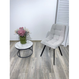 Стул CHILLI-Q SQUARE светло-серый #H09, велюр / черный каркас М-City