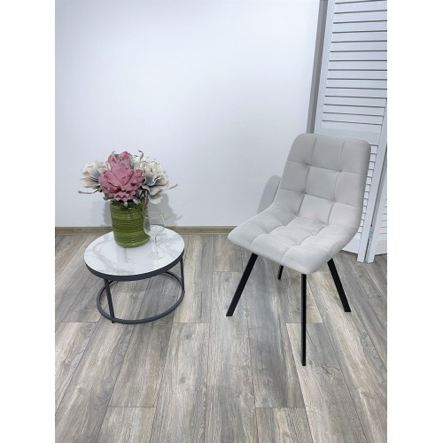 Стул CHILLI-Q SQUARE светло-серый #H09, велюр / черный каркас М-City