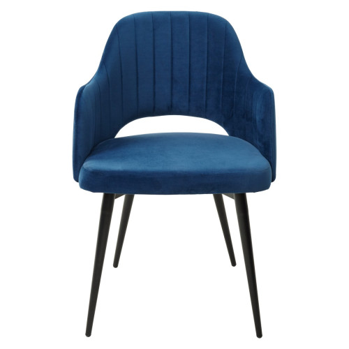 Стул FANTINE-LA СИНИЙ #29, велюр / черный каркас М-City
