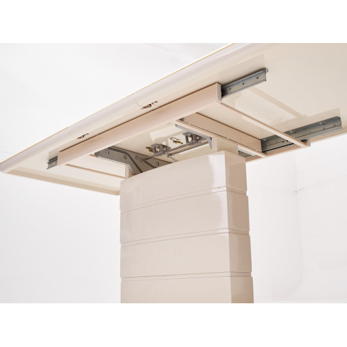 Стол ALTA 140 BEIGE / супер бежевое глянцевое стекло М-City