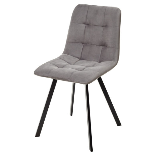 Стул CHILLI-Q SQUARE светло-серый #26, велюр / черный каркас М-City