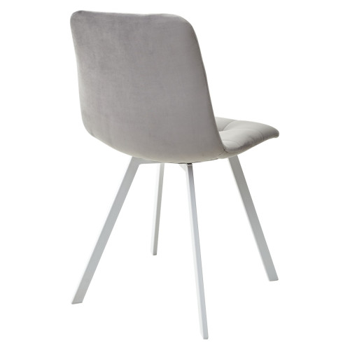 Стул CHILLI-Q SQUARE светло-серый #26, велюр / белый каркас М-City