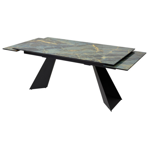 Стол Купер 160 ШТОРМ, стекло / ЧЕРНЫЙ М-City