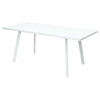 Стол ФИН 140 Белый, стекло/ Белый каркас М-City