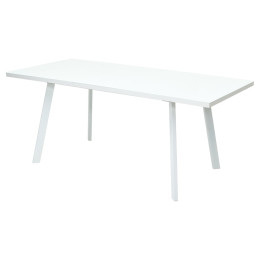 Стол ФИН 140 Белый, стекло/ Белый каркас М-City