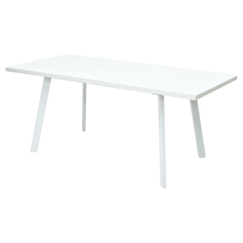 Стол ФИН 140 Белый, стекло/ Белый каркас М-City
