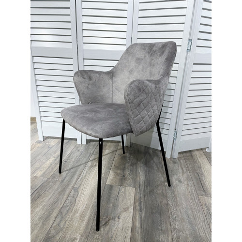 Стул AMARETTO VBP203 античный серебристо-серый/ черный каркас, М-City