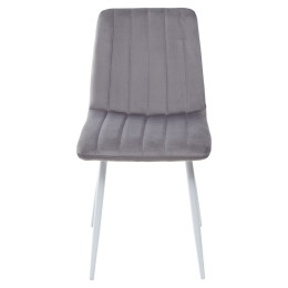 Стул DUBLIN G062-40 серый, велюр / белый каркас М-City