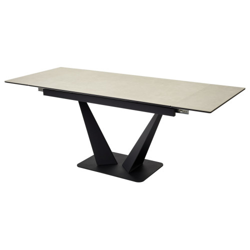 Стол Ниагара 140 Темный беж, керамика / черный каркас М-City