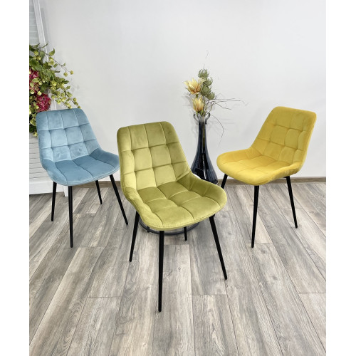 Стул ХОФМАН, цвет оливковый #H25, велюр, 4 шт./1 к / черный каркас М-City