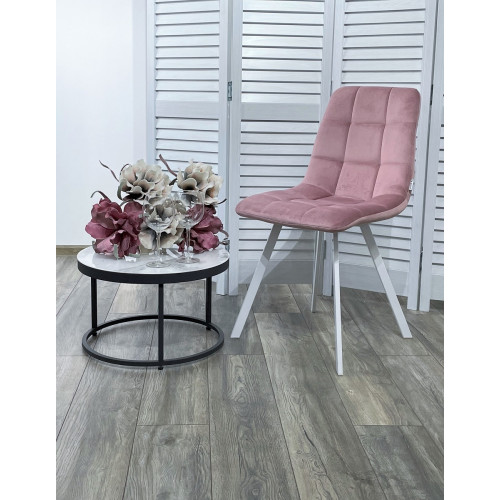 Стул CHILLI SQUARE G108-15 пепел розы/ белый каркас, велюр М-City