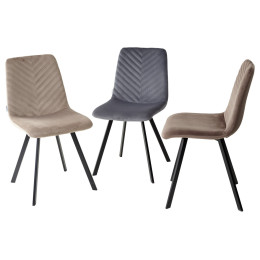 Стул ELODIE BLUVEL-14 серый, велюр/ черный каркас М-City