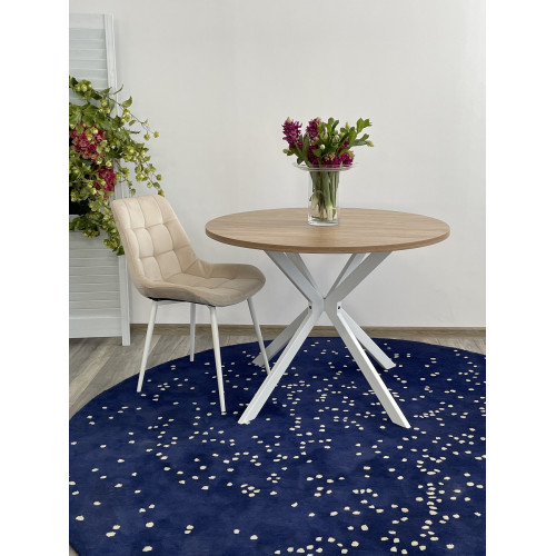 Стол ВЕГА D100 Дуб Канзас/ белый каркас М-City