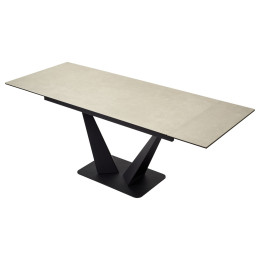 Стол Ниагара 140 Темный беж, керамика / черный каркас М-City