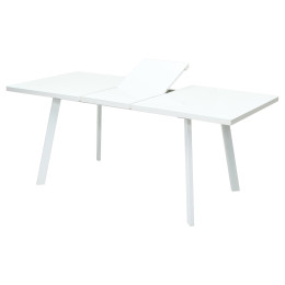 Стол ФИН 140 Белый, стекло/ Белый каркас М-City