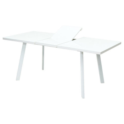 Стол ФИН 140 Белый, стекло/ Белый каркас М-City