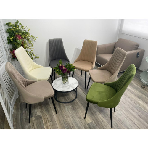 Стул Руссо Premier 09 Серо-коричневый, велюр / черный каркас M-City БЕЗ НДС