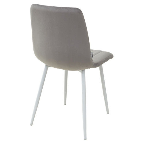 Стул DUBLIN G108-13 серебристо-серый, велюр / белый каркас М-City